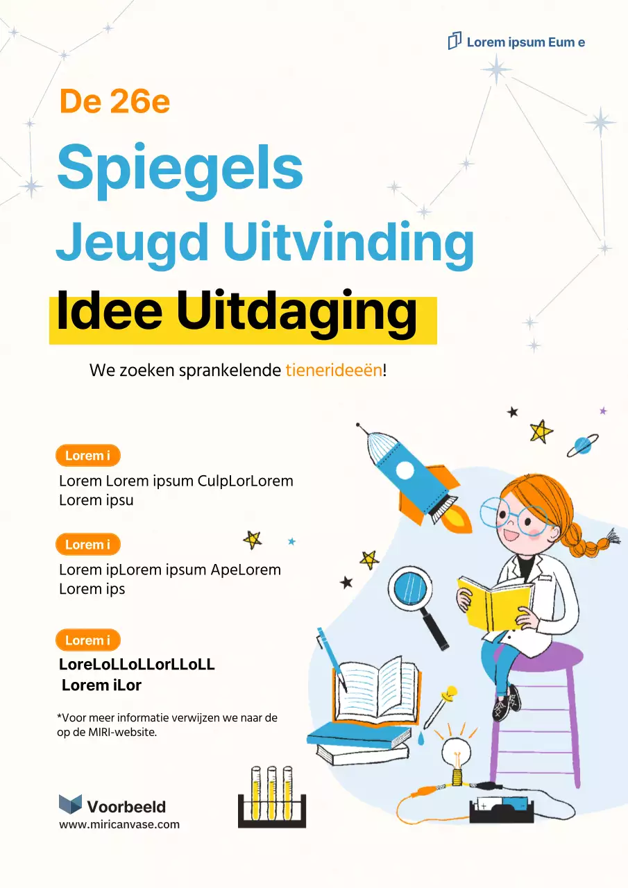 Geïllustreerde uitvinding webposter