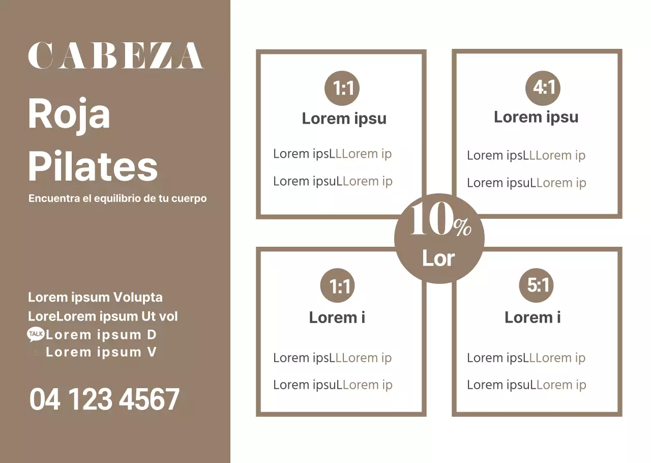 Hoja de transparencia de precios para eventos de Simple Pilates