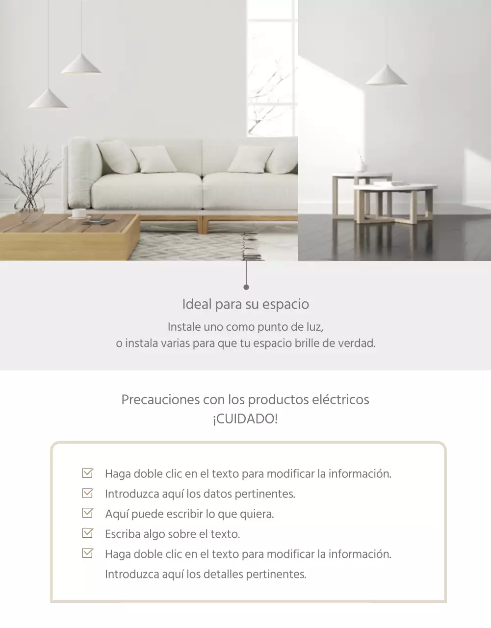 Bombilla interior gris sencilla página de detalles