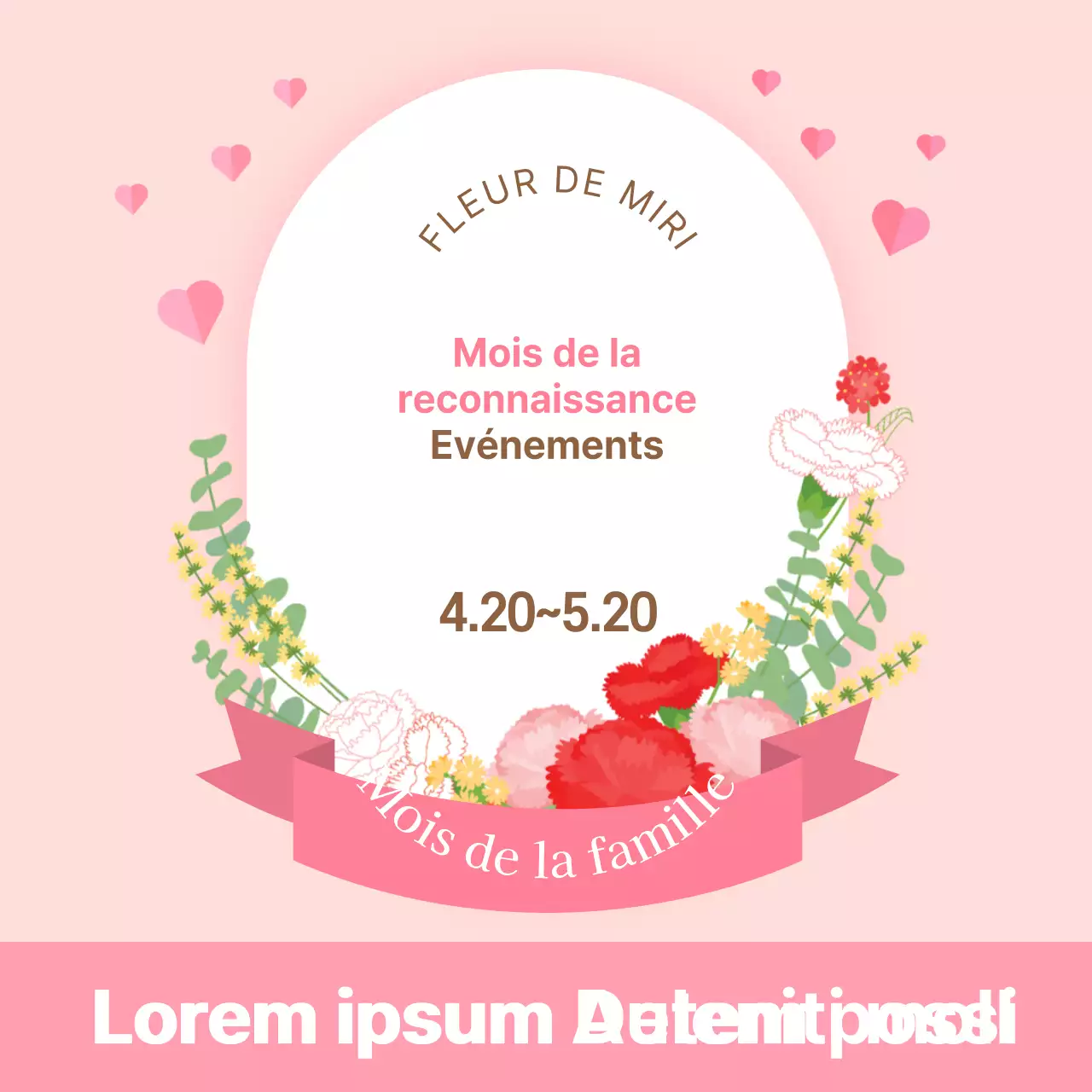 Une bannière rose vif pour l'événement