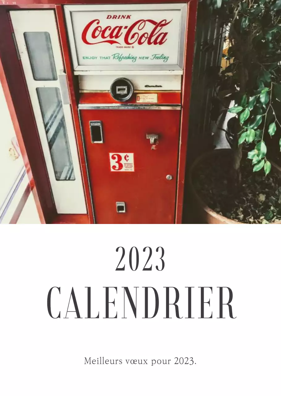 Calendrier rétro vintage