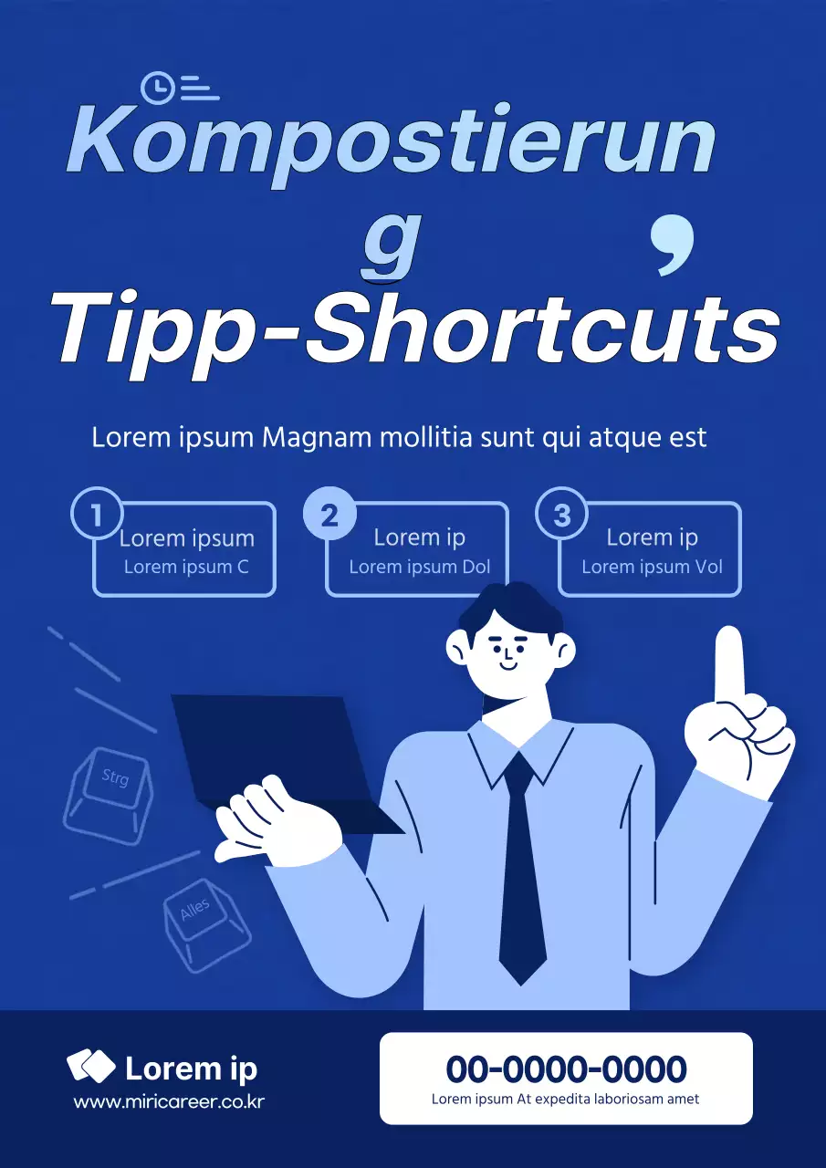 Einfache Illustration in den Farben der Marine Arbeitsplatz praktische Fähigkeiten Kurs Werbe-Webposter