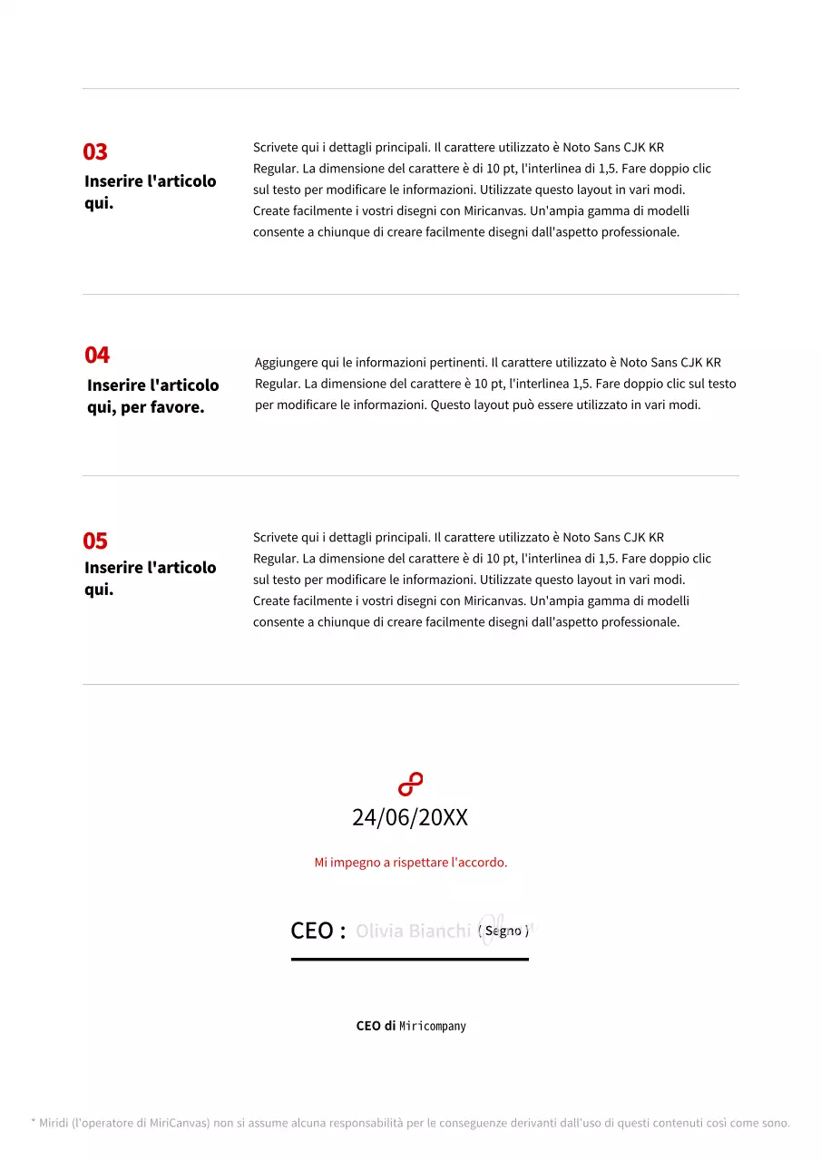 Accordo di riservatezza aziendale con una semplice tabella rossa