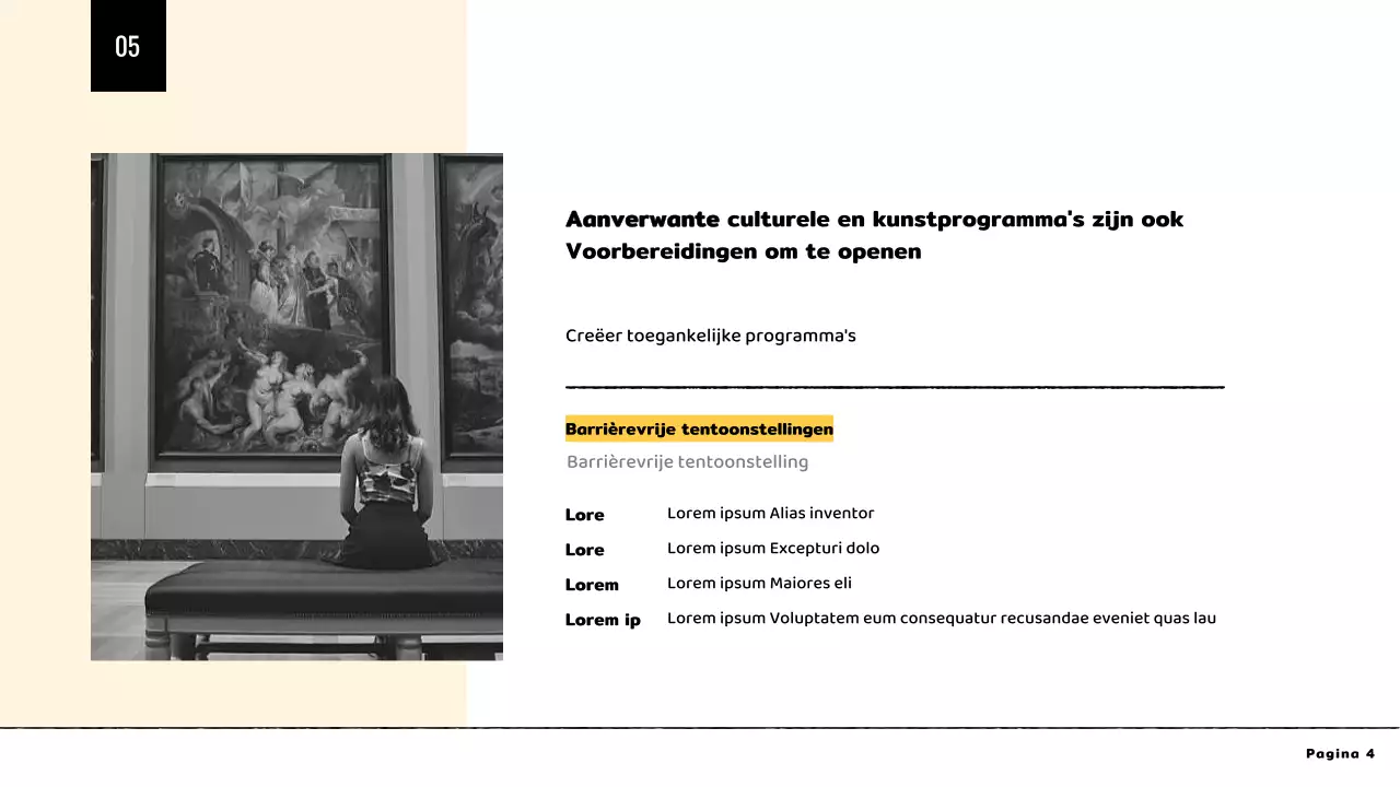 Gele minimalistische barrièrevrije designpresentatie