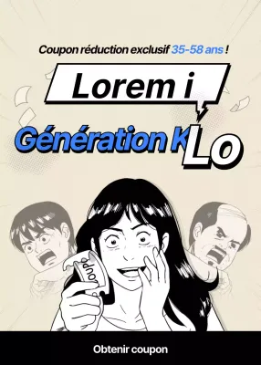 Remise sur les kinks beige et bleu d'inspiration manga