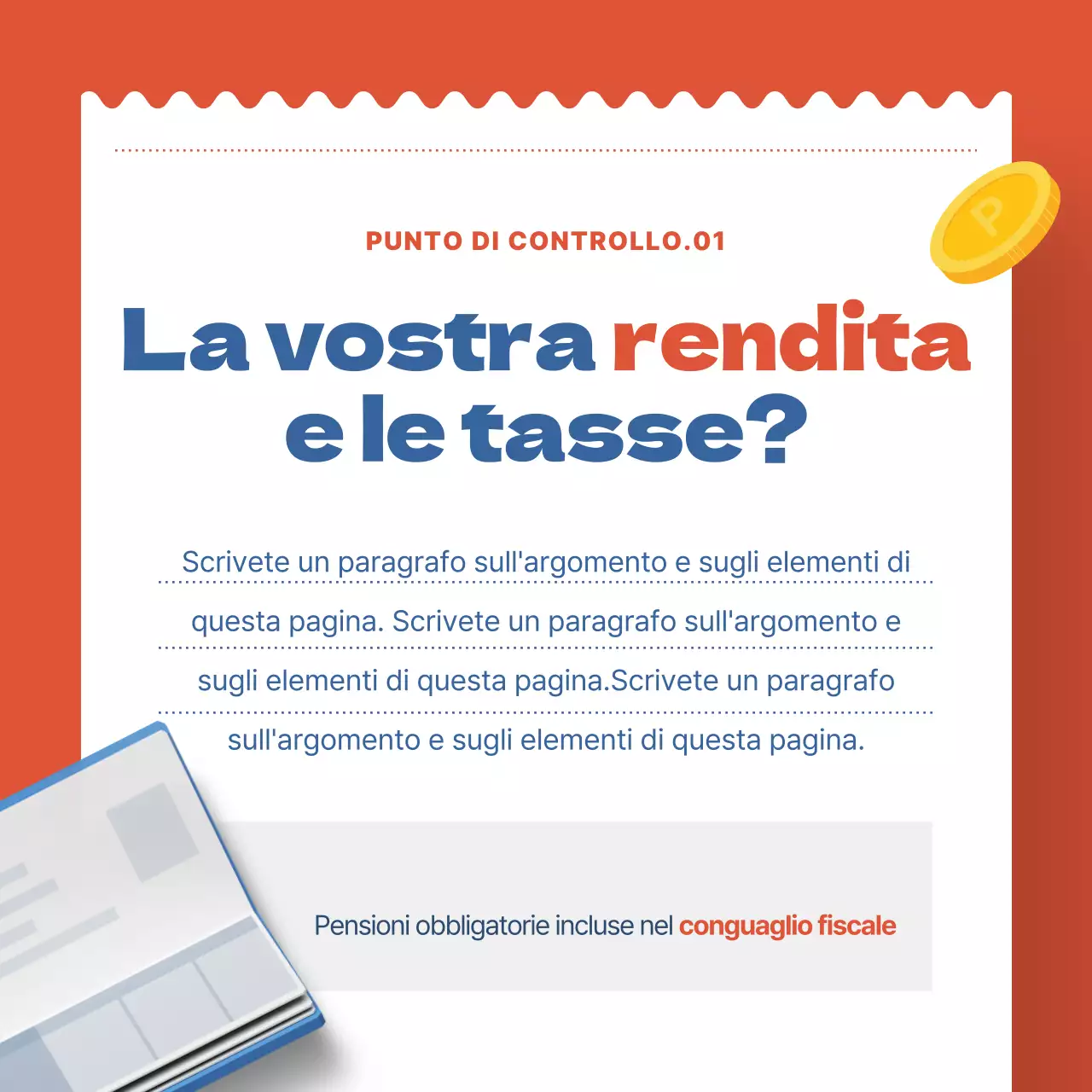 Concetto di ricevuta blu e rossa Ricevuta della pensione Consigli per il risparmio fiscale