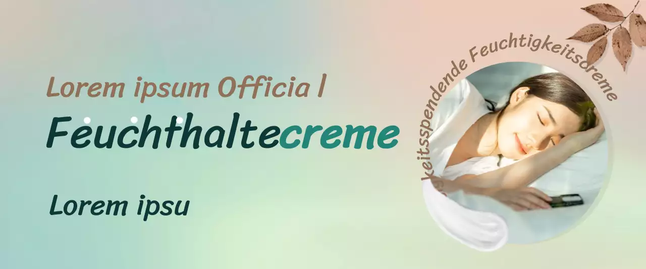 Herbststimmung feuchtigkeitsspendende Creme Kosmetik Werbebanner in braun und türkis horizontalen Rechteck