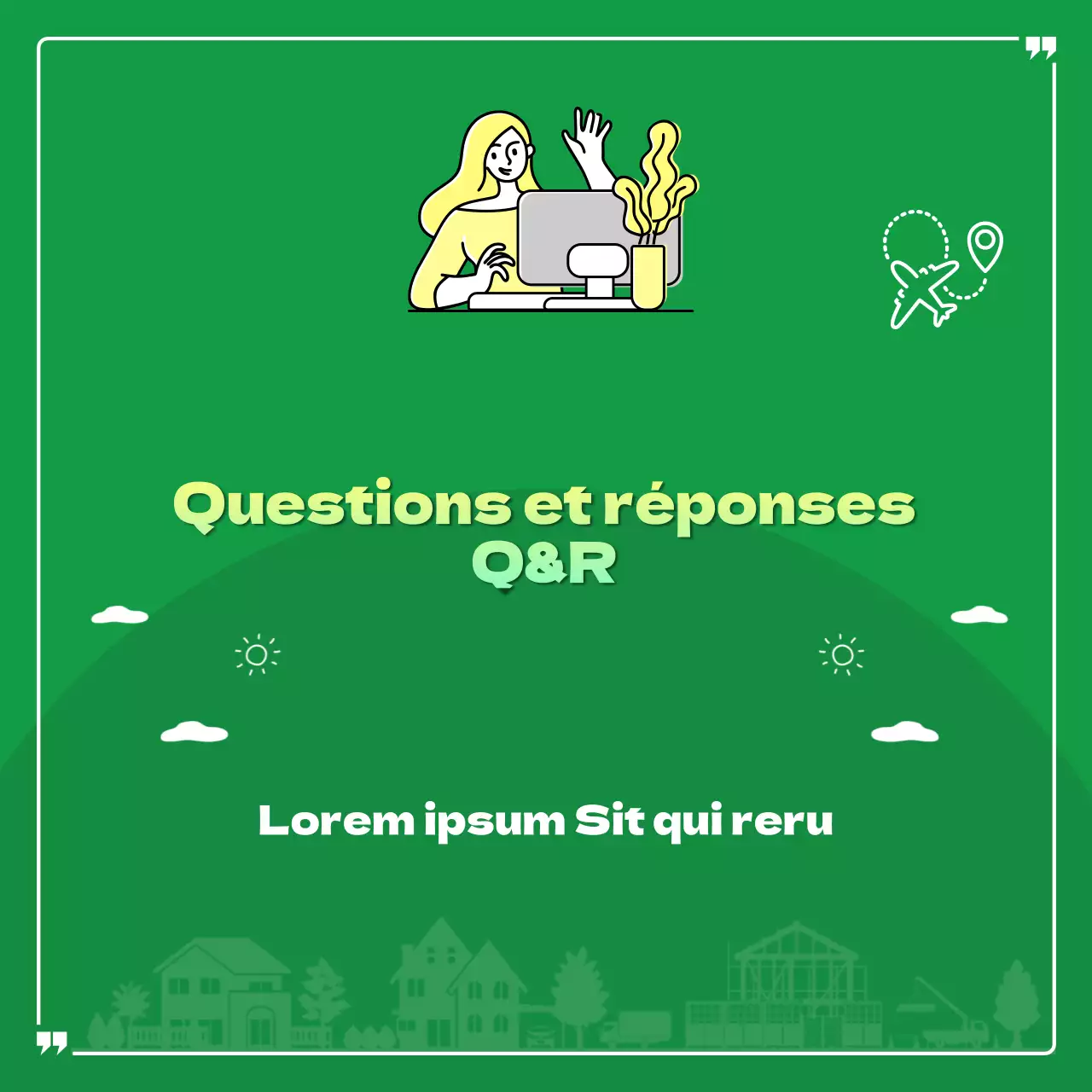 Vues transfrontalières en vert et jaune CardNews