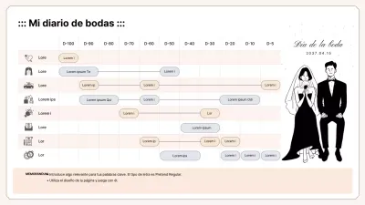 Organigrama de boda en colores beige y malva