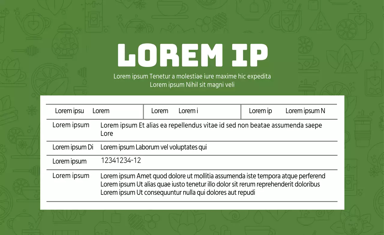 Green Pattern Neat Food Vloeibare Thee Groene Thee Details