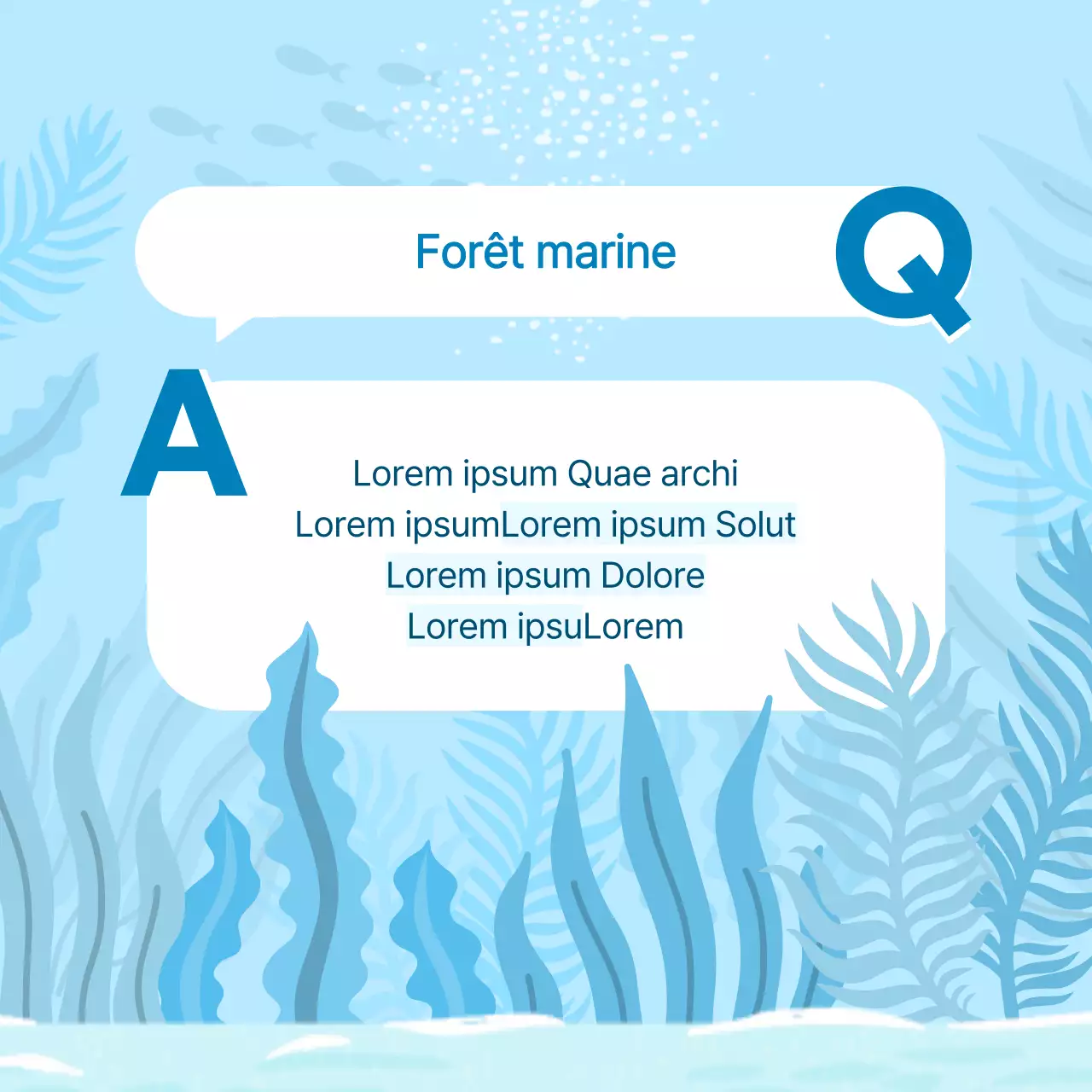 Qu'y a-t-il dans le ciel bleu de la journée de la forêt et des produits de la mer ?