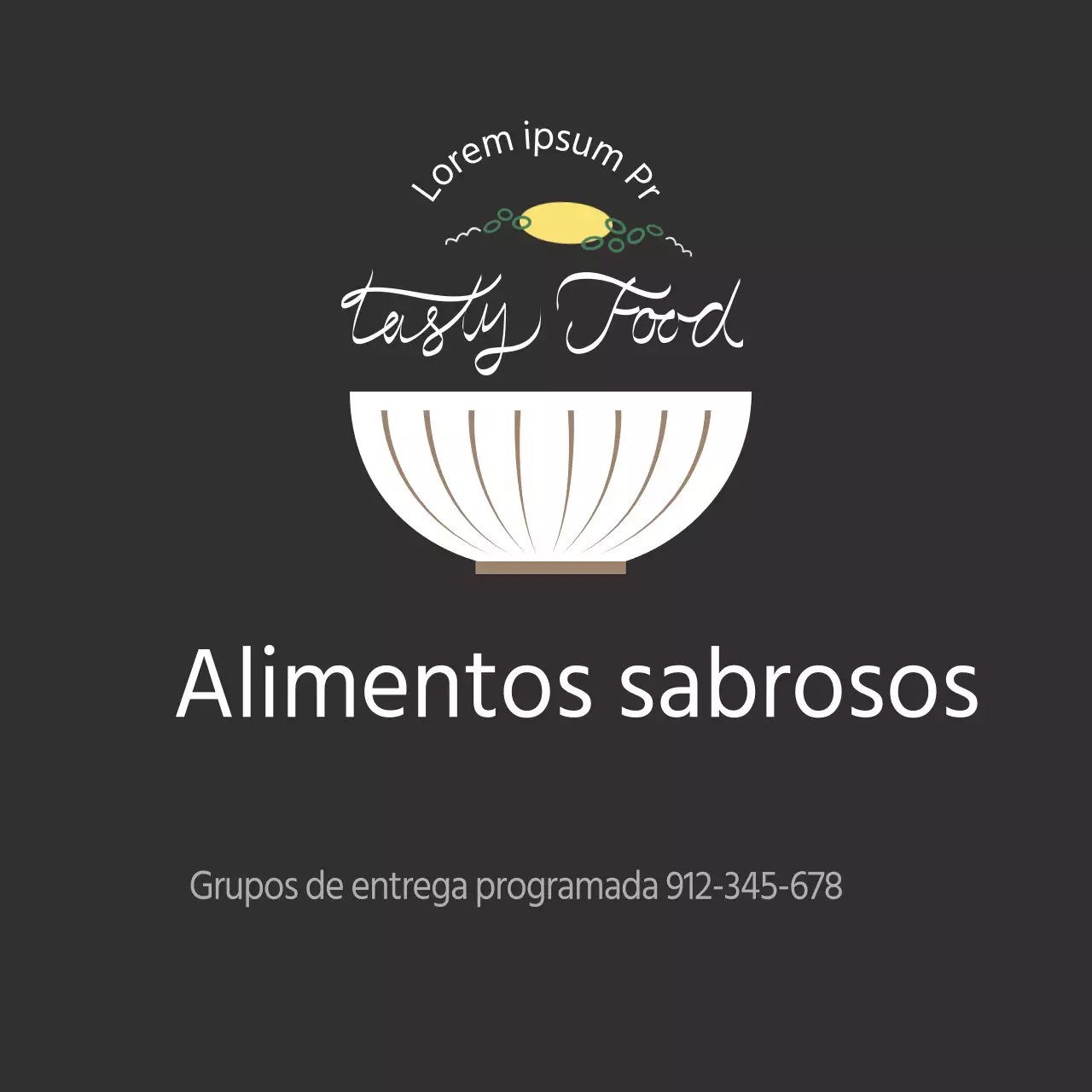 Pegatina Negra Simple Rice Bowl Bento