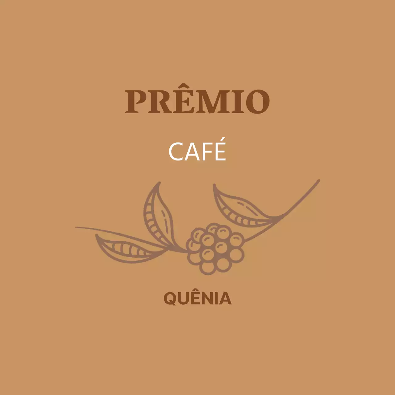 Rótulo de café vintage com ilustração bege
