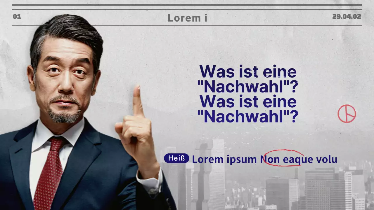 Marineblaues und graues Zeitungskonzept für Nachwahlen