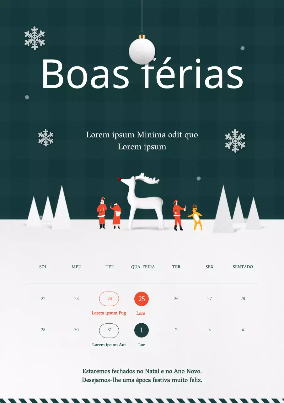 Feliz feriado Calendário de feriados
