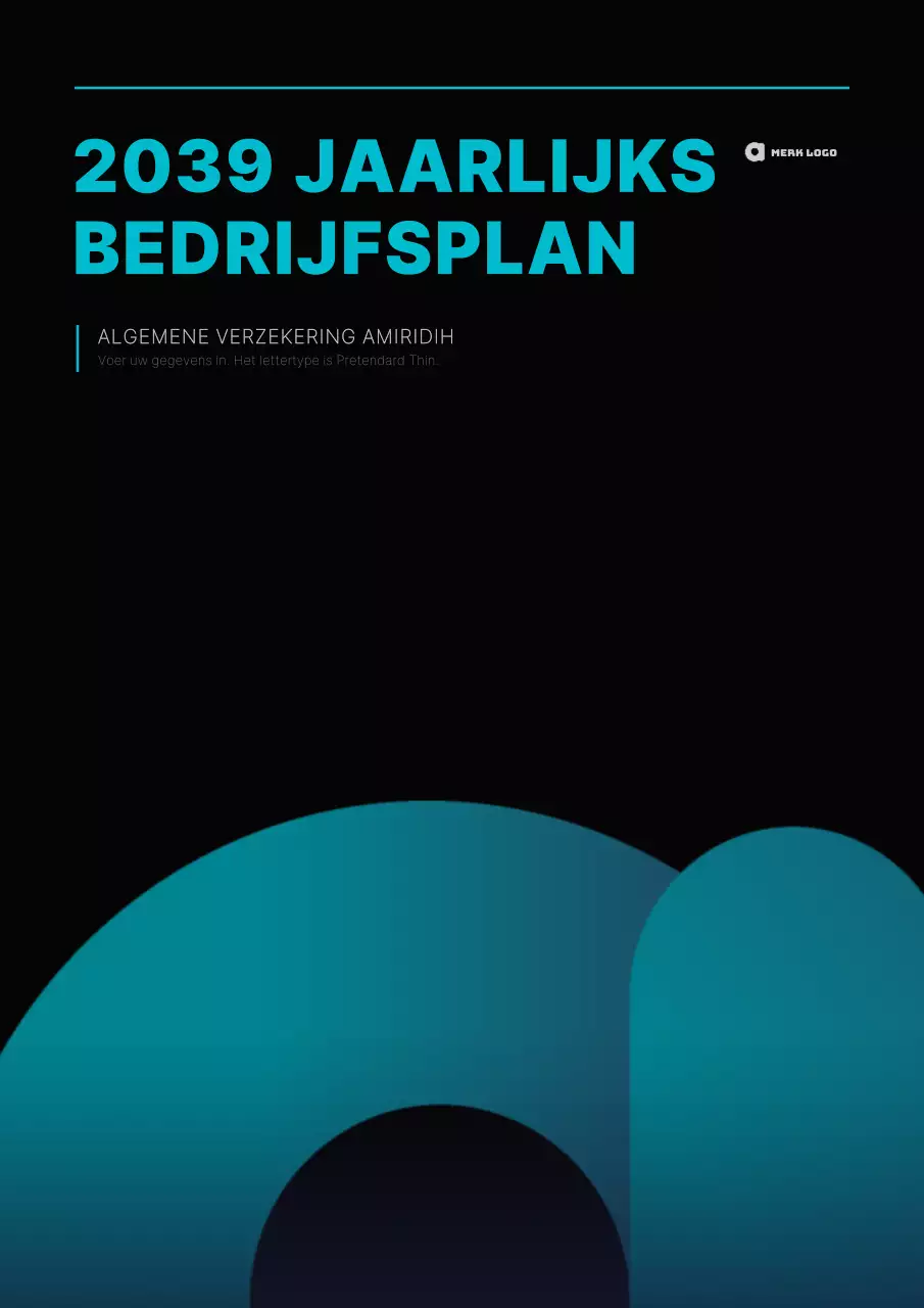 Eenvoudig concept ondernemingsplan in lichtblauw en zwart