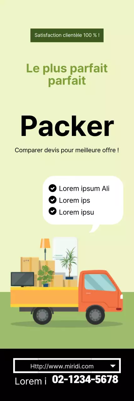 Illustration verte L'emballage soigné favorise le déménagement