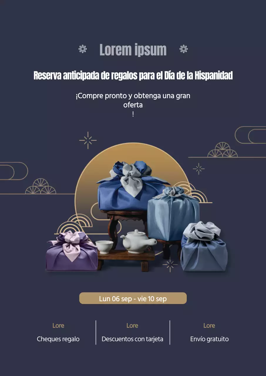 Póster regalo Obon en azul marino