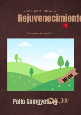 Anuncio de menú de un restaurante de estofado de ternera wagyu negra