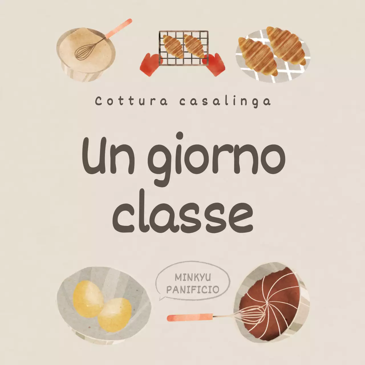 Grafia e illustrazioni simpatiche in caldi colori marroni Concetto Informazioni e promozione di corsi di un giorno