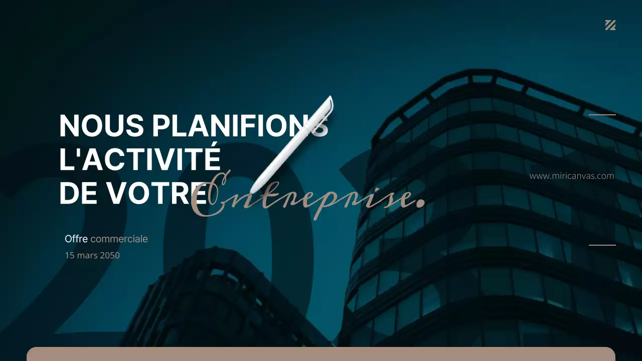 Proposition commerciale simple en turquoise et marron