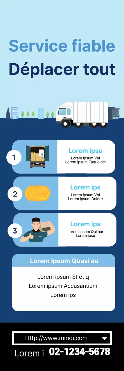 Blue Illustration promeut des services de déménagement propres