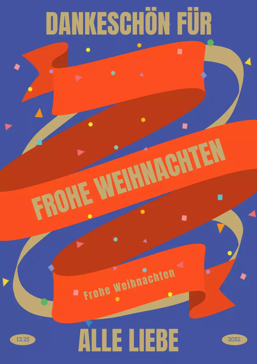Weihnachtskarte in Blau und Rot