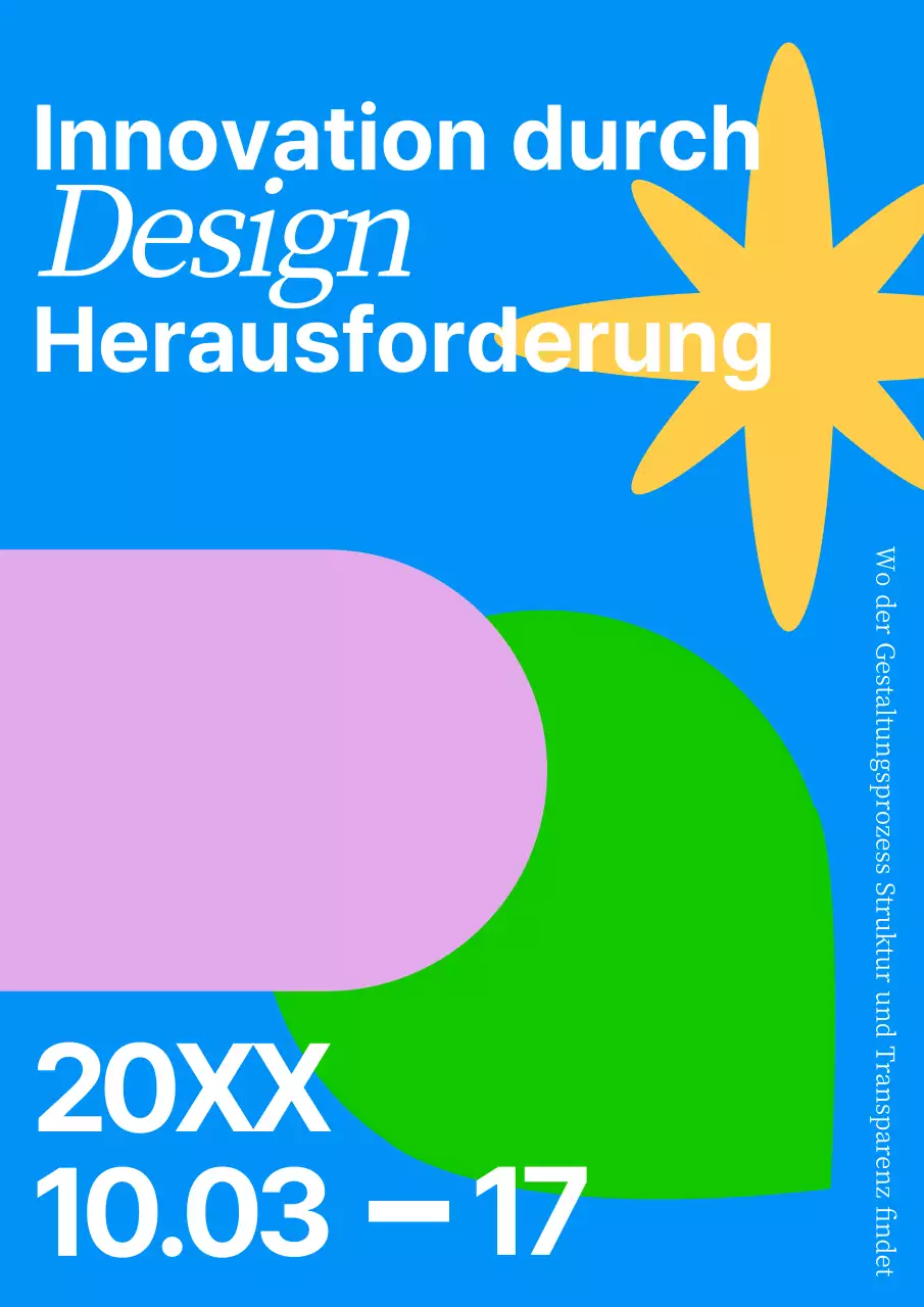 Innenplakat in Blautönen