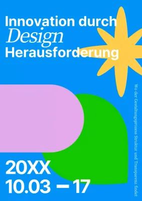 Innenplakat in Blautönen