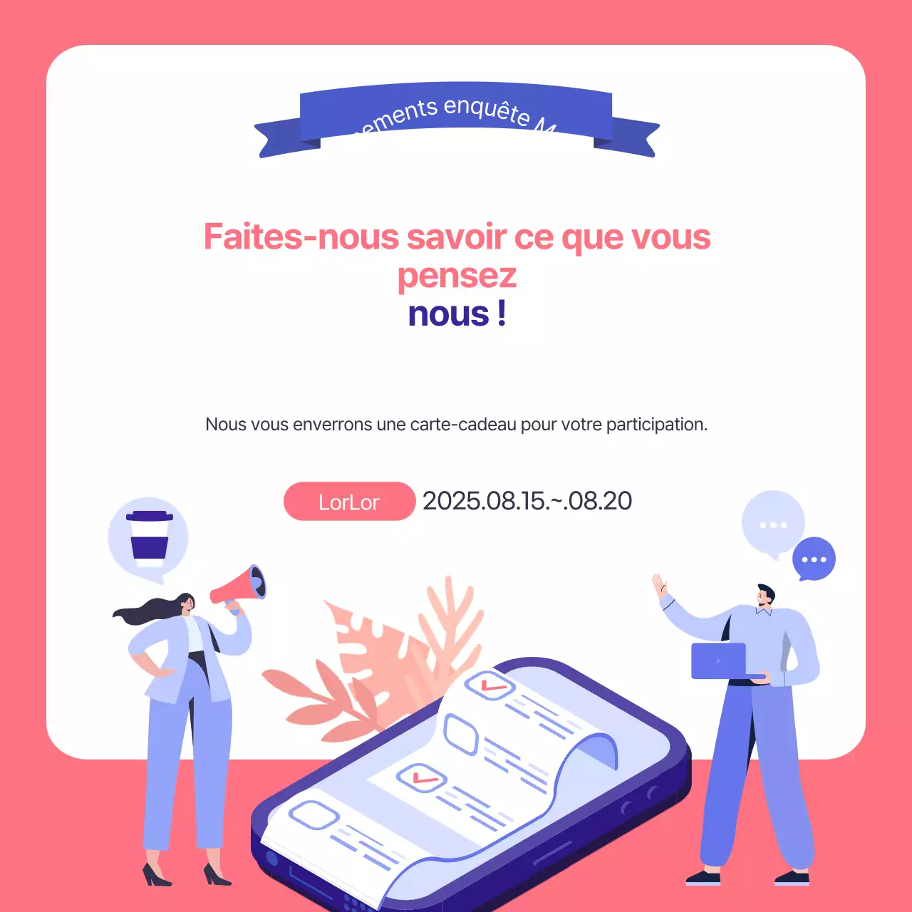 L'illustration rose et bleue de l'enquête