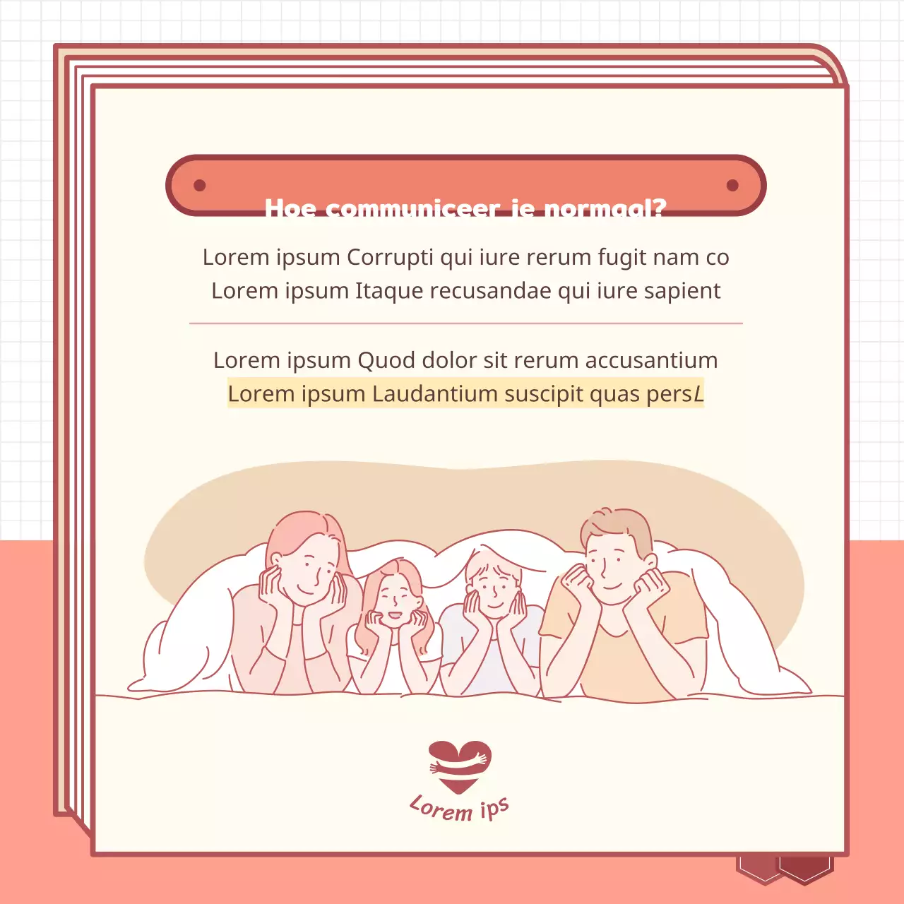 Familie Geïllustreerd BoekjeConceptuele ouder-kind dialoog