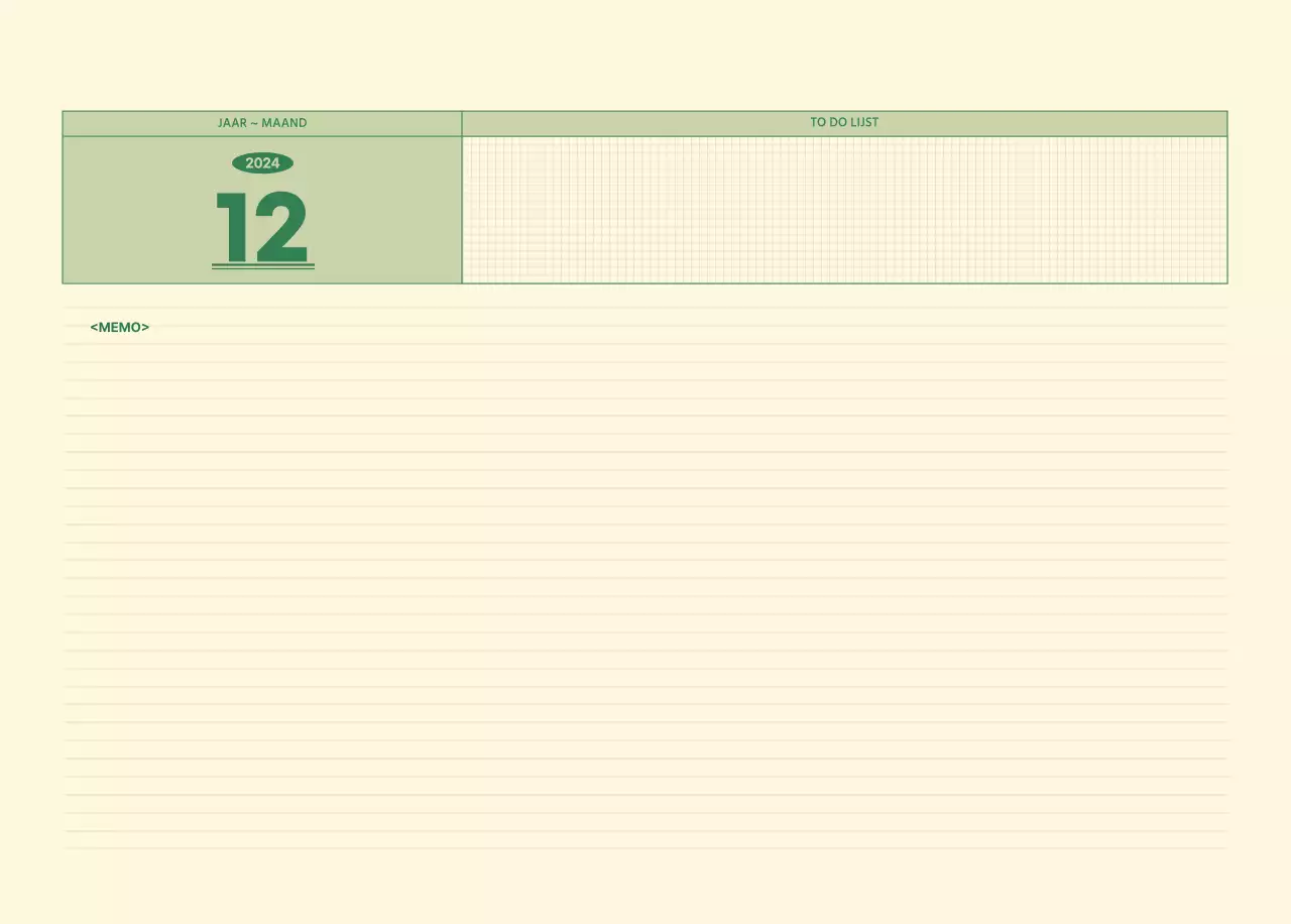 SAT D-day notitieblok concept wandkalender in groen en lichtgeel