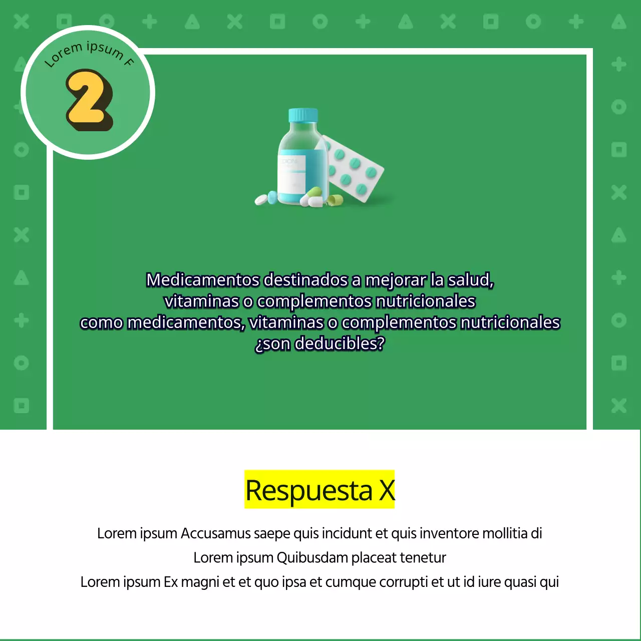 Cuestionario fiscal de fin de año con simpáticas ilustraciones verdes