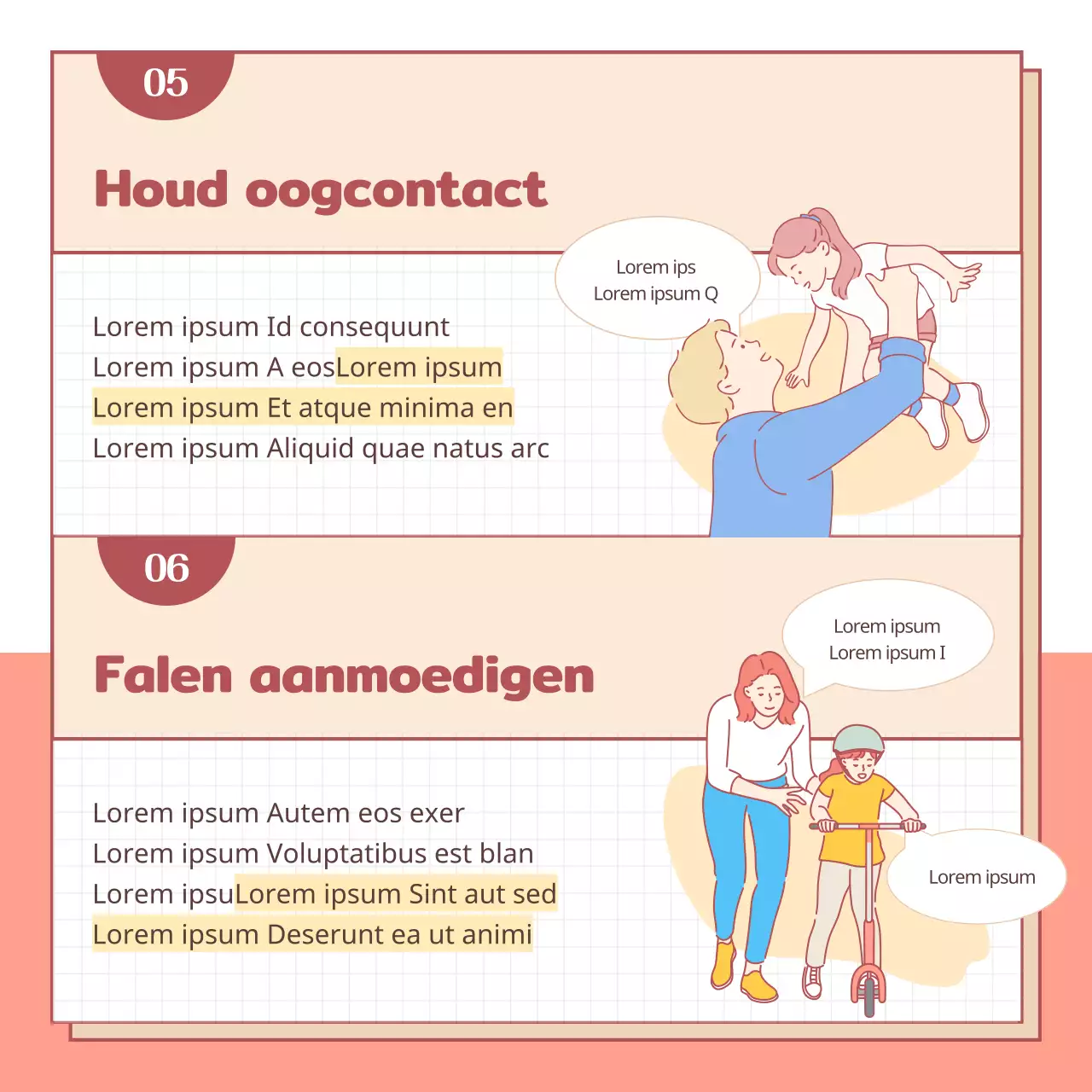 Familie Geïllustreerd BoekjeConceptuele ouder-kind dialoog
