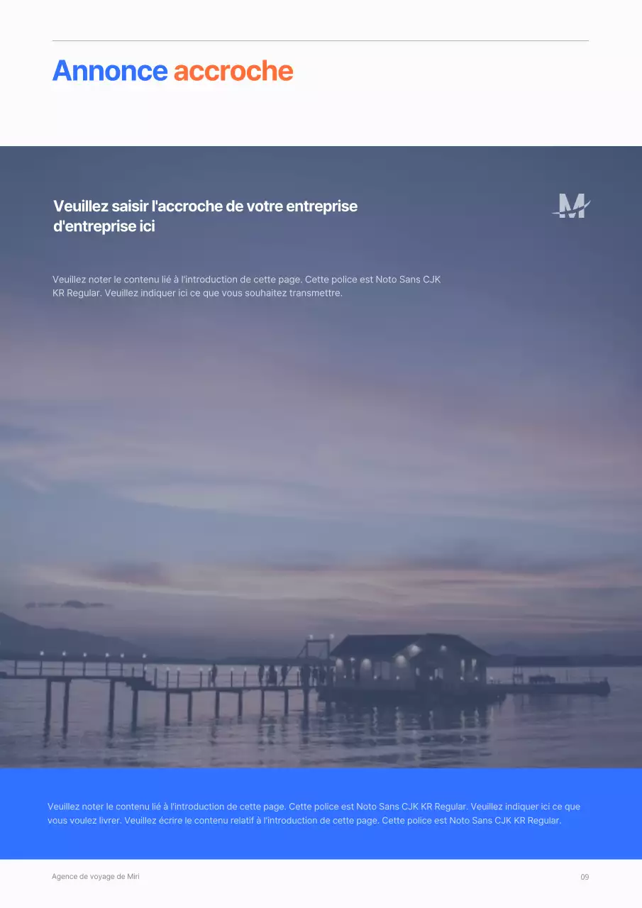 Concept épuré de plan d'affaires annuel en bleu et orange