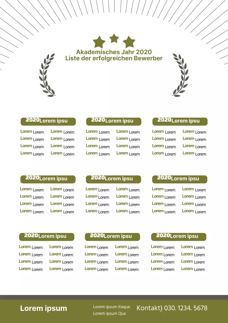 Hochschulzulassungsliste Design-Flyer in grün
