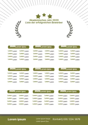 Hochschulzulassungsliste Design-Flyer in grün