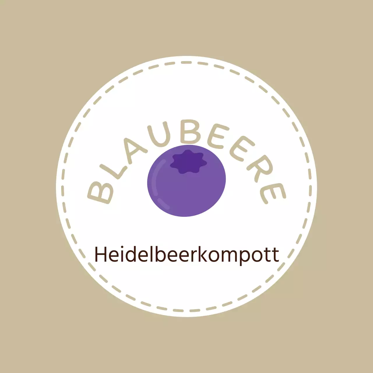 Ein beigefarbenes, sentimentales Cafe-Etikett