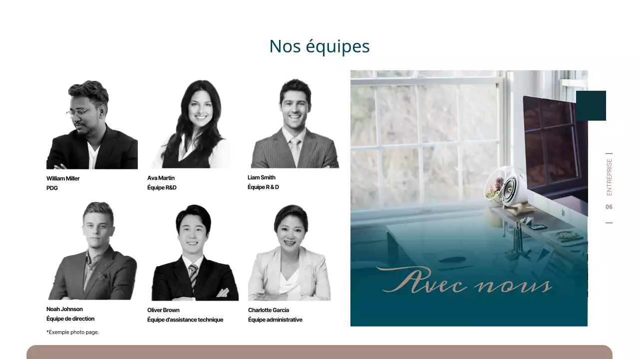 Proposition commerciale simple en turquoise et marron