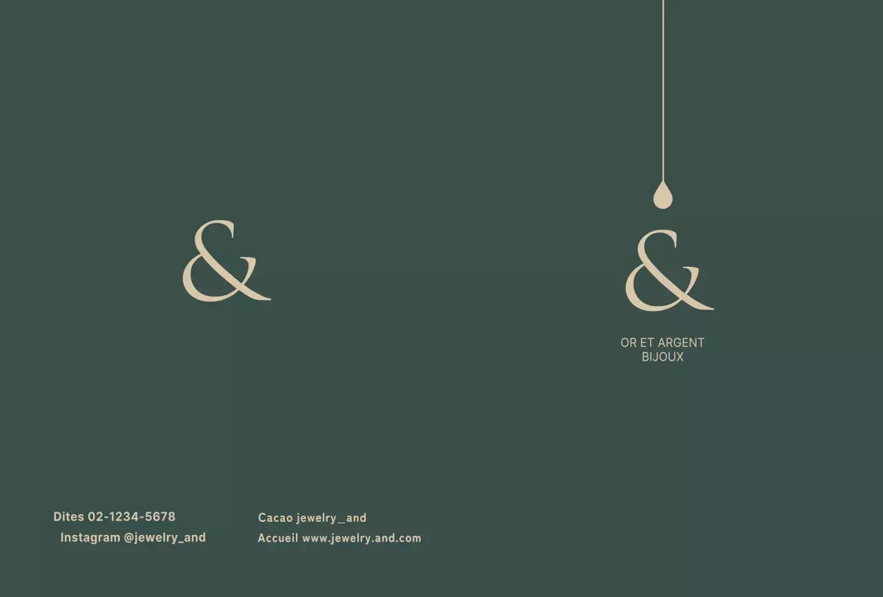 Carte postale d'accessoires de luxe en vert foncé pour carte de garantie