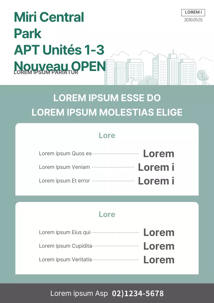 Documents de l'annonce d'un appartement à vendre de couleur menthe