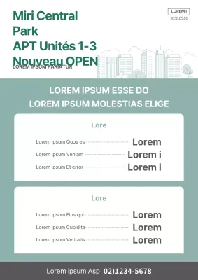 Documents de l'annonce d'un appartement à vendre de couleur menthe