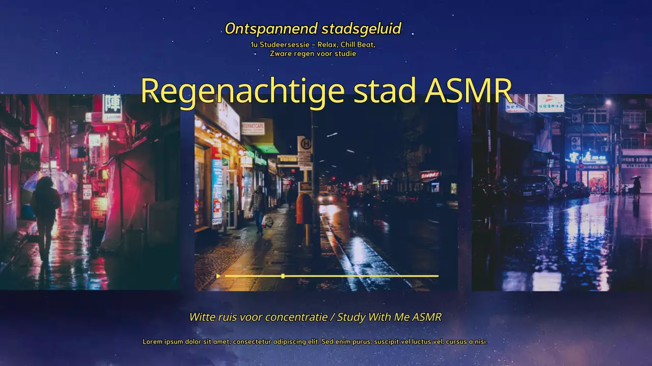 Cyberpunk regenachtige witte ruis afspeellijst cover in blauw en geel