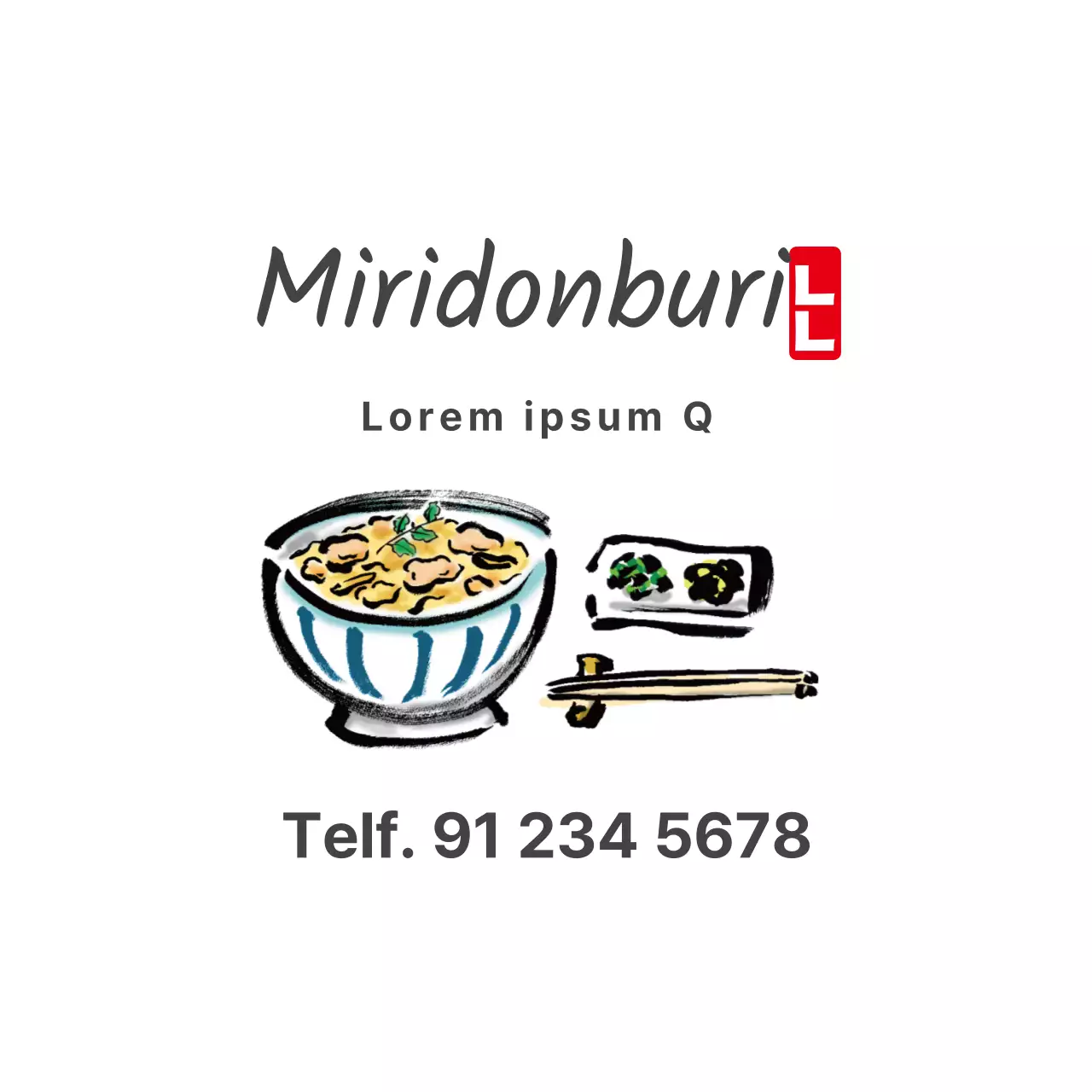 Ilustración blanco limpio restaurante donburi promoción