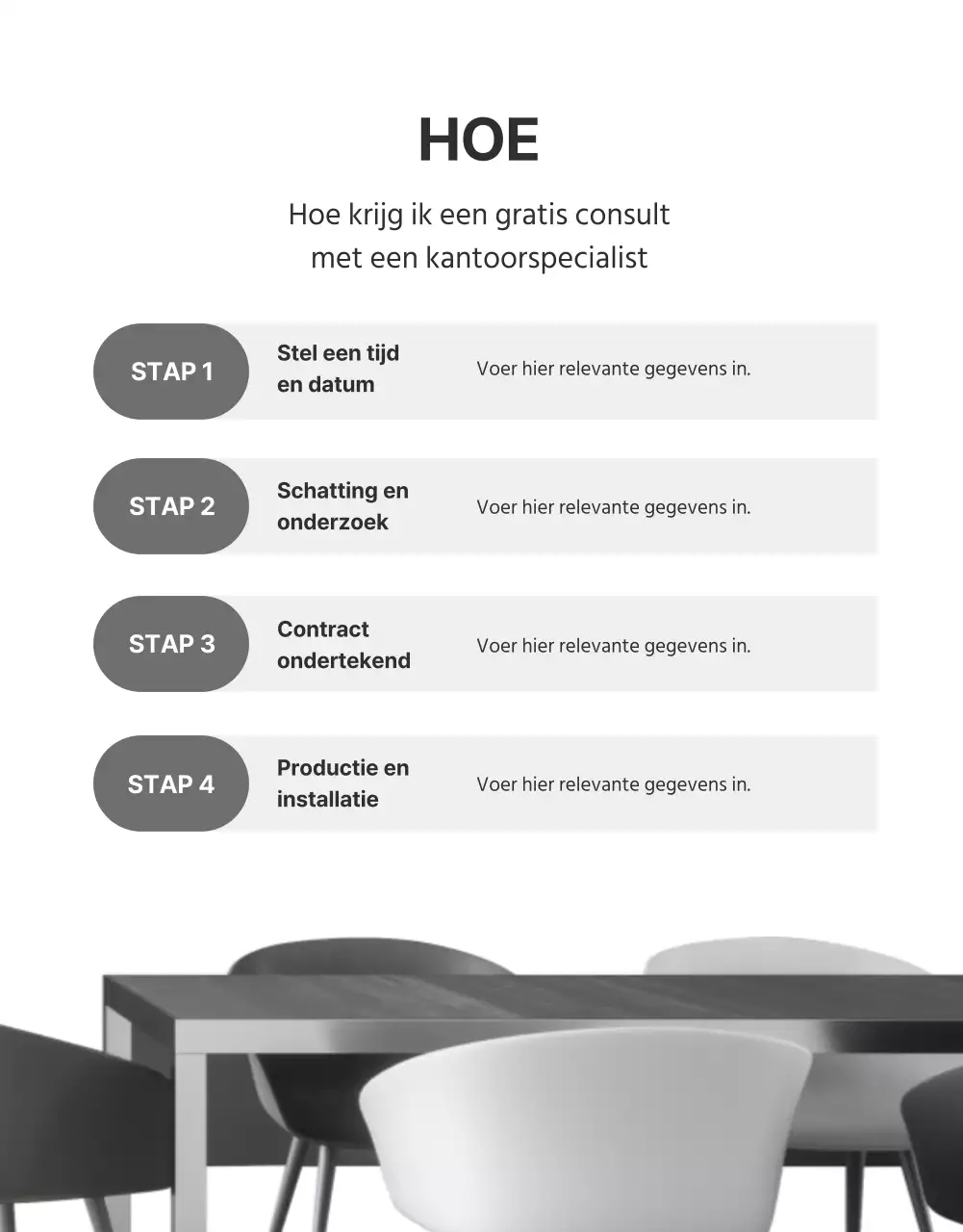 Details kantoormeubilair moderne stijl