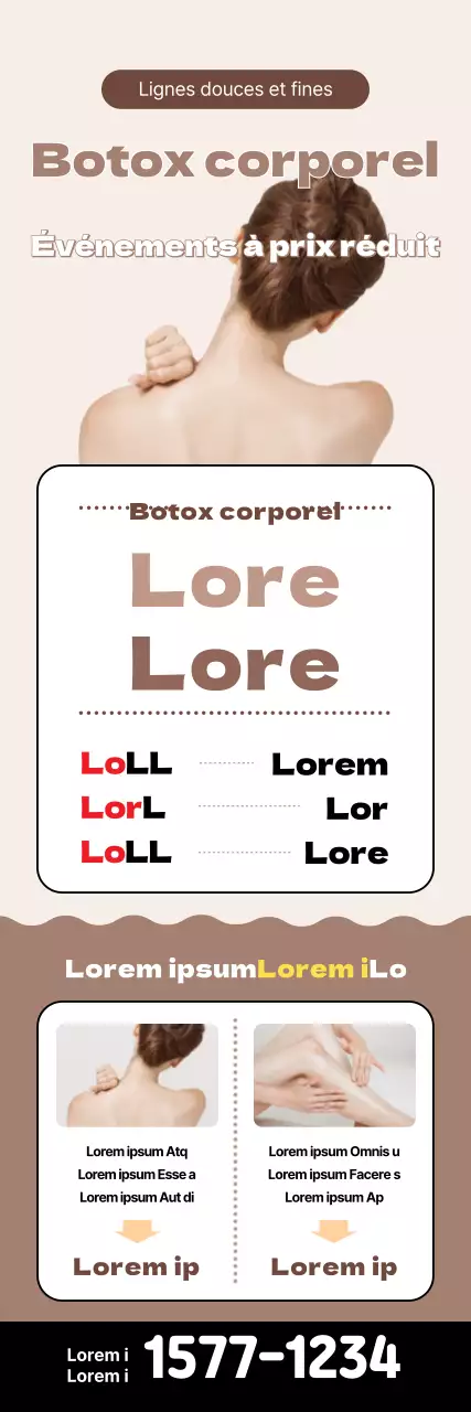 Bannière promotionnelle de chirurgie plastique avec portrait brun et simple