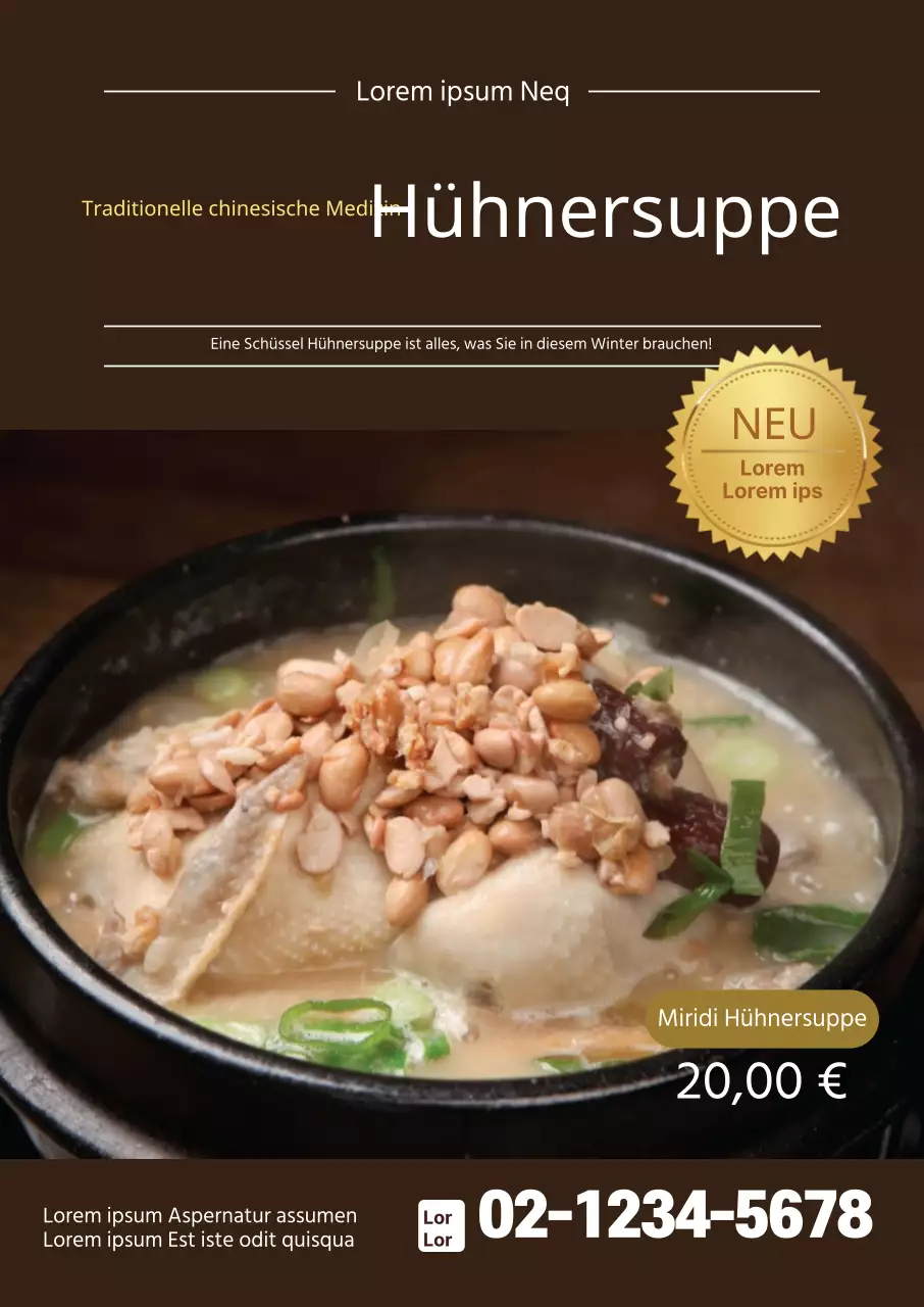 Förderung von braunem Kräutersamgyetang