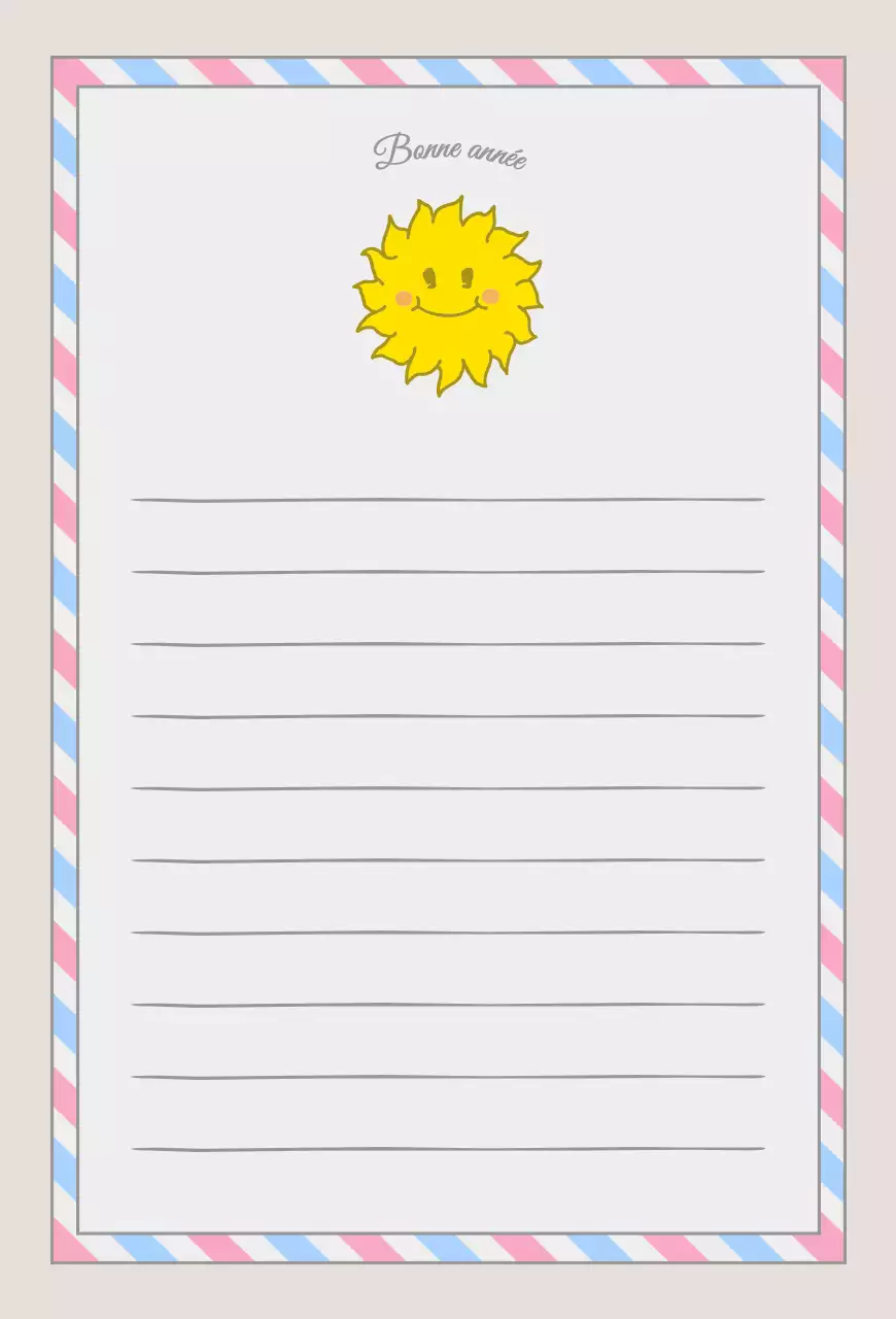 Illustration du soleil rose, jaune et ciel par Happy New Year