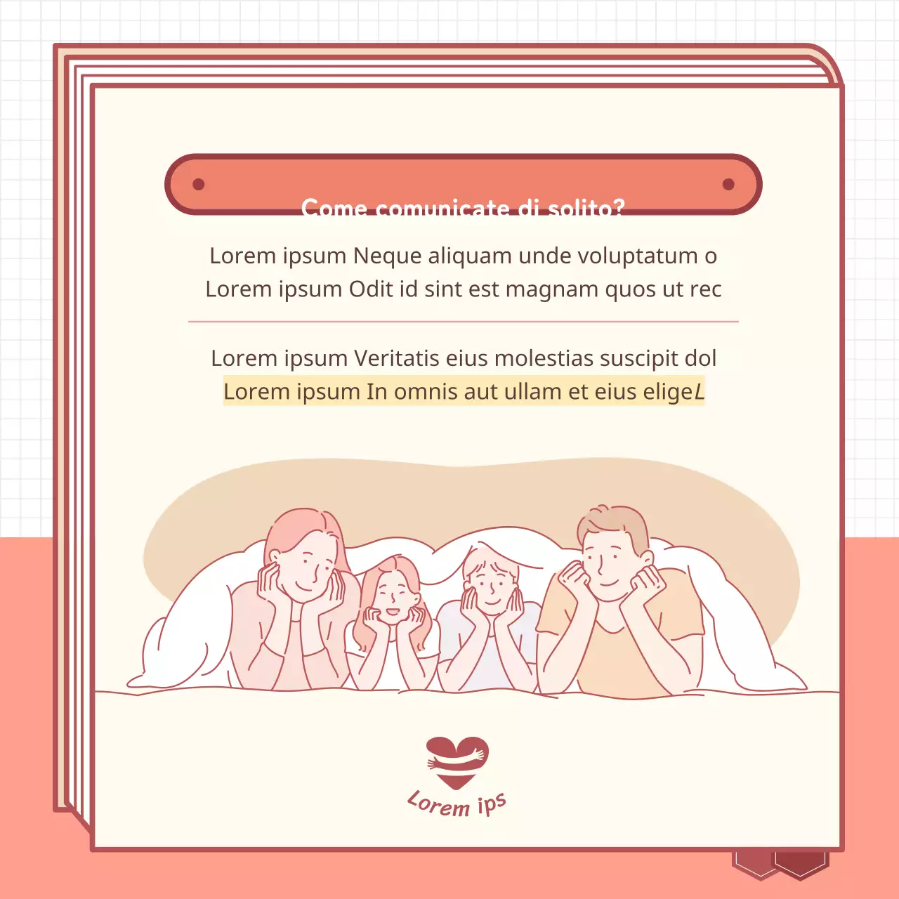 Libretto illustrato sulla famigliaDialogo concettuale genitore-figlio