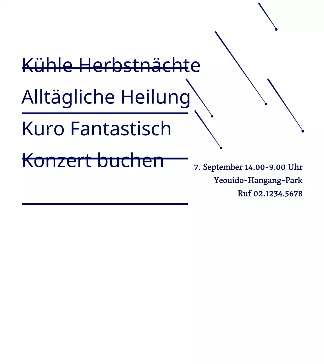 Marineblau einfache Stern Illustration Stil Buch Konzert Informationen Ankündigung